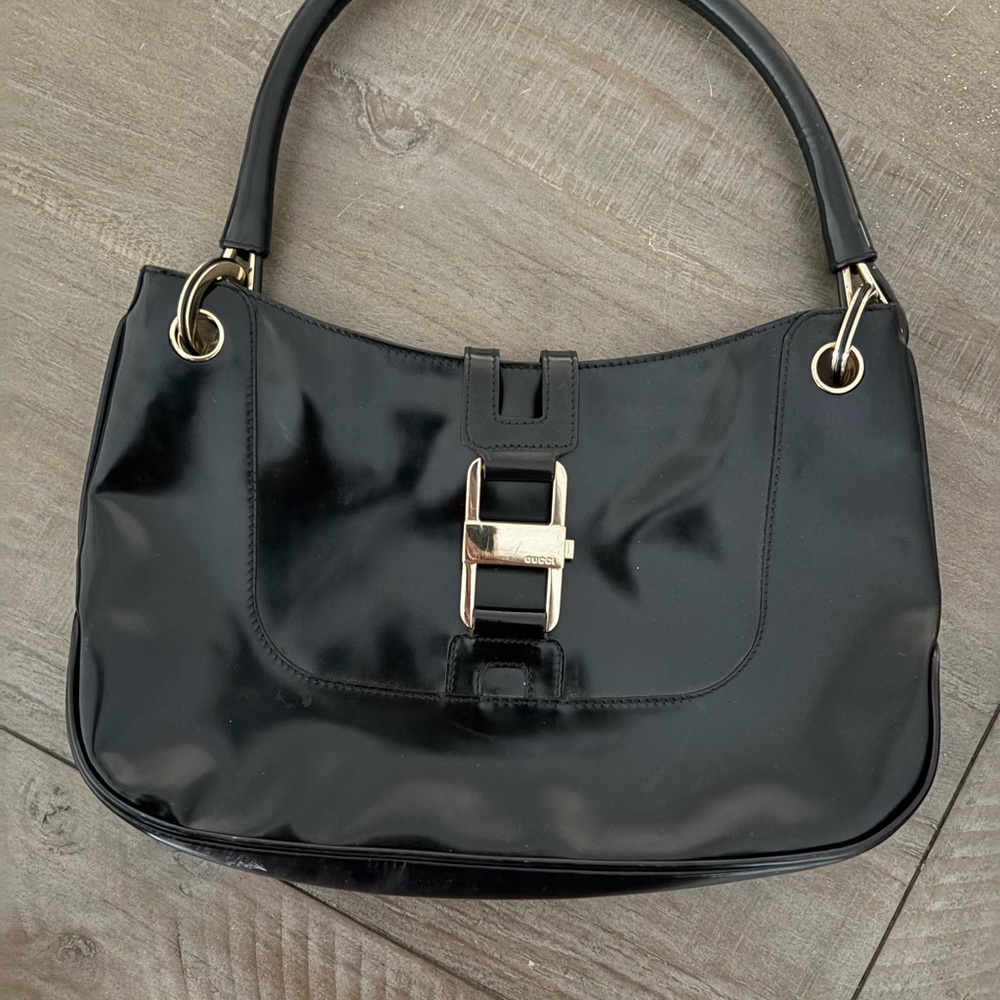 Gucci Jackie Patent Calfskin Leather Bag